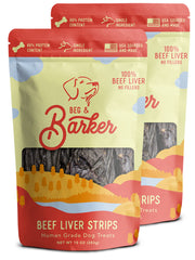 Beg & Barker beef liver jerky pack shot showing protein packed treats for training