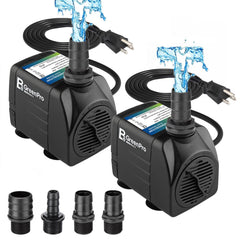 BeGreenPro fountain pump compact size fits in small reservoirs for discreet setups.