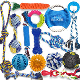 Beiker dog teething toys 15-pack for puppy teething relief and fun