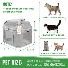 Bejibear cat carrier side ventilation window improves airflow and pets comfort