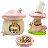 BELEATAL mushroom ceramic hamster hideout offers a cozy nest for daily comfort