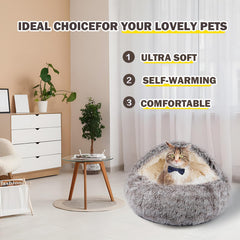 BELEEWILWON cat bed durable faux fur cover feels luxurious and inviting.