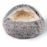 BELEEWILWON cat bed shell shape offering secure, cozy retreat for indoor cats.