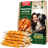 Beloved Pets envuelto pollo rawhide, snack duradero para entrenar perros