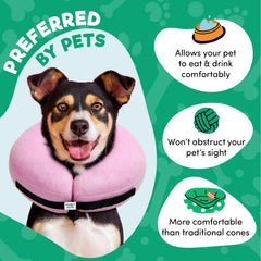 BENCMATE inflatable collar close-up highlights washable outer fabric for easy cleaning.
