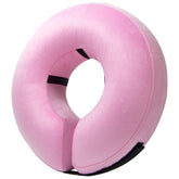 Bencmate inflatable dog cone collar large pink side view shows stability loops.