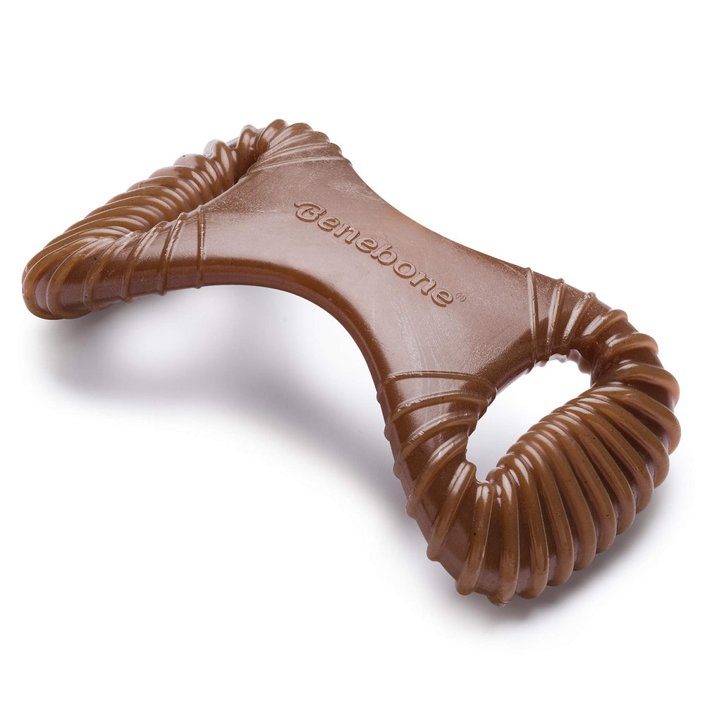 Benebone Dental Durable Dog Chew Toy with strong ridges for aggressive chewers.