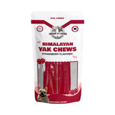 Benji & Louie Yak Chews medium strawberry 2-count pack shows a long-lasting, tasty chew.