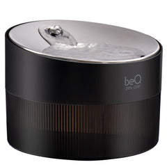beQ cat water fountain front view demonstrates a stylish, pet-friendly design for easy access water.