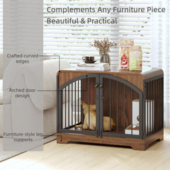 Berenlefe decorative pet house indoor highlights stylish wooden kennel for small dogs.