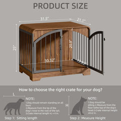 Berenlefe farmhouse dog crate side table setup demonstrates versatile living-room use and privacy.