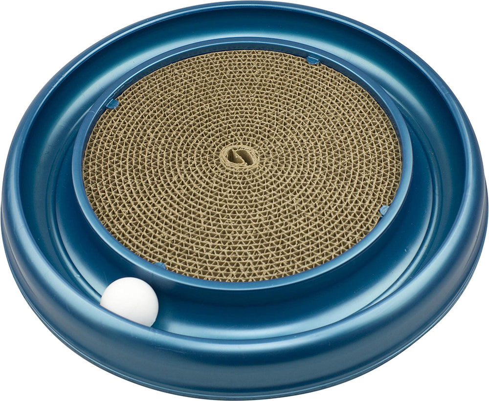 Bergan Coastal Pet Turbo Scratcher ball track invites interactive play.