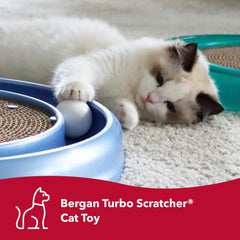 Bergan Coastal Pet Turbo Scratcher cardboard-surface highlights a satisfying scratch experience.