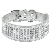 Berry Pet Rhinestones Collar front view showing five-row crystals for a glamorous look