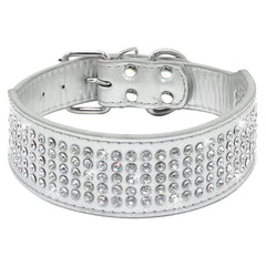 Berry Pet Rhinestones Collar front view showing five-row crystals for a glamorous look