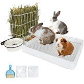 BESNEW 3-in-1 rabbit feeder front view shows easy, tidy feeding