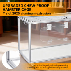 BESNEW chewproof T Slot 2020 hamster cage top view shows ventilation mesh for airflow.