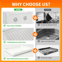 BESNEW litter box tray inside layout highlights integrated toileting