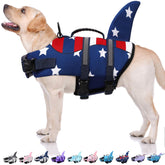 Bess Bridal dog life jacket front shark-fin design enhances visibility and style.