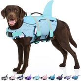 Bess Bridal dog life jacket shark-fin-style boosts visibility during swims