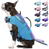 Bess Bridal mermaid life jacket front view shows vivid scales for stylish safety on water.