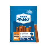 Best Bully Sticks 4-inch bully sticks for small dogs provide a long-lasting chew.