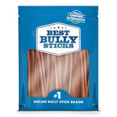 Best Bully Sticks 6in packaging closeup highlights grain-free beef chews for dogs