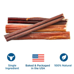Best Bully Sticks grass-fed beef image emphasizes grain-free, rawhide-free ingredients.