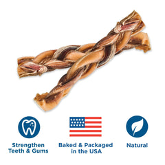 Best Bully Sticks braided chew promotes tartar-scraping during chewing.