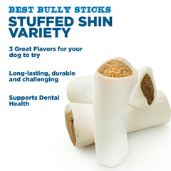 Best Bully Sticks stuffed shin bone with peanut butter filling delivers tasty enrichment.