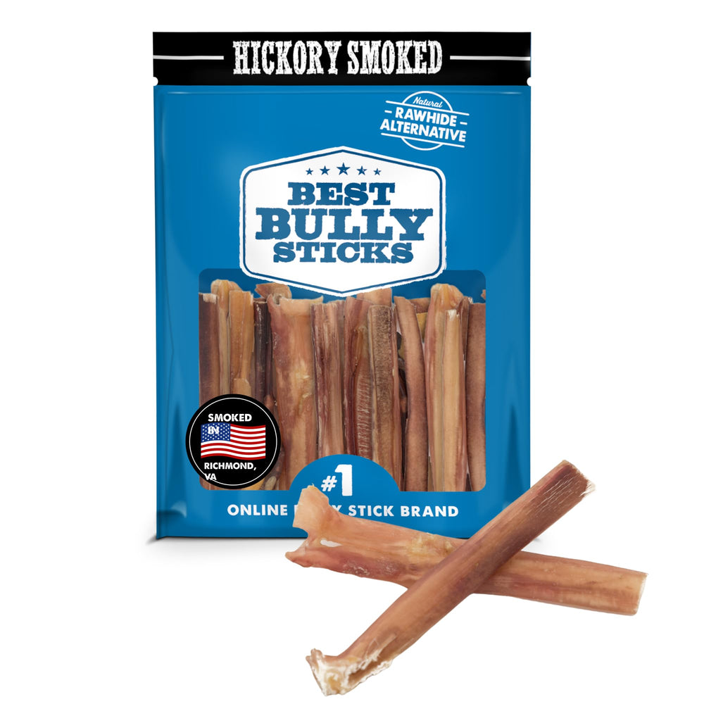 Best Bully Sticks hickory-smoked 4in bully stick image—long-lasting chew for dogs.