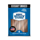 Best Bully Sticks hickory-smoked 6-inch beef sticks for durable dog chewing.
