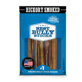 Best Bully Sticks hickory-smoked 6in bully stick pack for lasting chews and rewards.