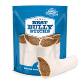 Best Bully Sticks pumpkin-sweet-potato stuffed shin bone front view for long-lasting chewing.