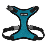 Best Pet Supplies Voyager step-in harness front view with turquoise trim for secure daily walks.