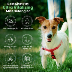 Best Shot Pet Ultra Vitalizing Mist after bath finish spray aids faster drying.
