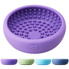 Bestalk dog lick bowl assembly demonstrates engaging, stress-relief feeding for anxious dogs.