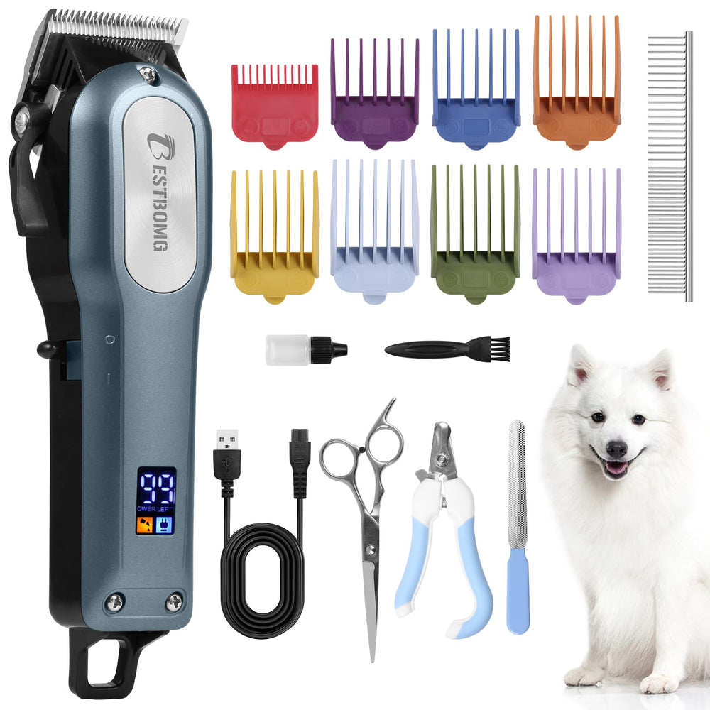 BESTBOMG dog clippers front view for professional home grooming with thick coats