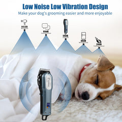 BESTBOMG dog clippers low-noise operation reduces stress during trims