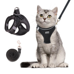 Arnés de gato Betmaypet ajustable tipo chaleco, cómodo y seguro para paseos.