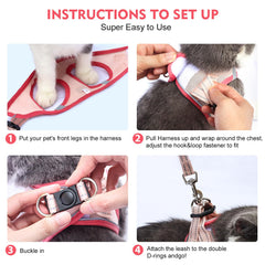 Betmaypet one-piece leash and harness with quick-release buckle.