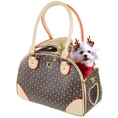BETOP HOUSE fashion dog carrier in PU leather, a stylish travel companion.
