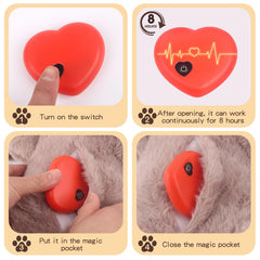BEVERLYSHARK Heartbeat Toy activated, demonstrating soothing pulse for anxious puppies.