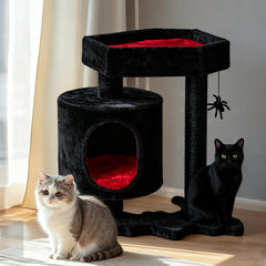 BEWISHOME coffin bed on cat tree tower creates a cozy kitten retreat