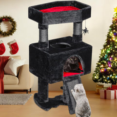 BEWISHOME Cat Tree Tower coffin bed offers a cozy feline lounging retreat.