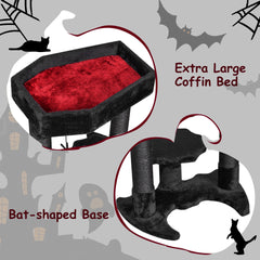 BEWISHOME Cat Tree Tower plush perch with removable cushion for easy cleaning.
