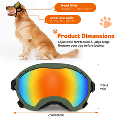 Beyoung dog goggles adjustable strap ensure a secure fit for medium and large dogs.