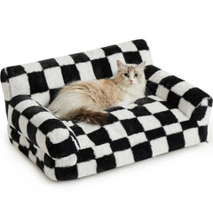 BFPETHOME cat couch bed front view shows plush filling for comfort.