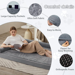 BFPETHOME large dog bed with plush rose surface for calming naps.