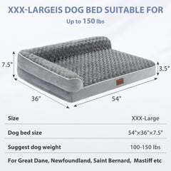 BFPETHOME removable cover zipper image emphasizes easy washing on large dog bed.